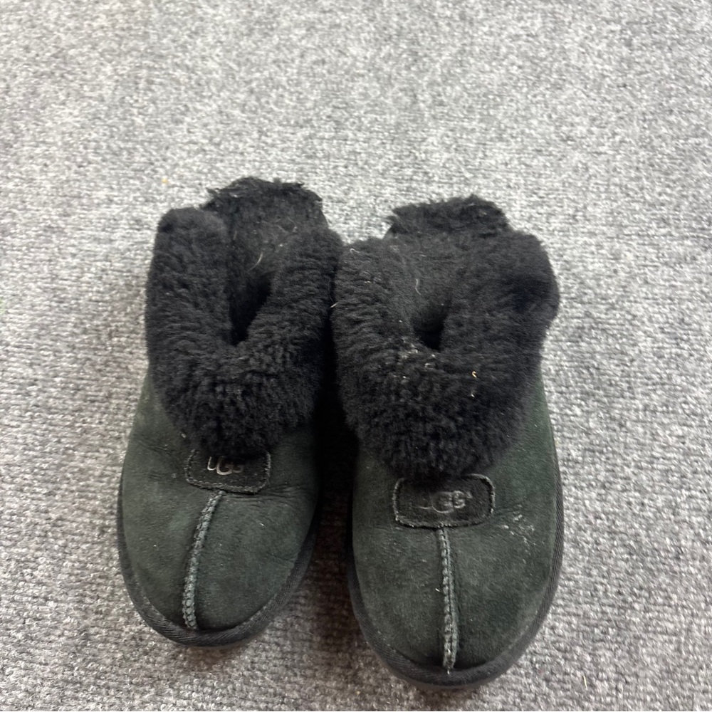 UGGS Women’s Black Coquette Shearling Lined Slip On Slipper size: 7 - Picture 3 of 12